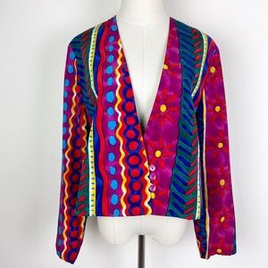 Lindsey Scott Vintage 80's Colorful Patterned Jacket